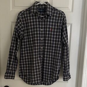 Ralph Lauren Navy and White Plaid Men's Shirt